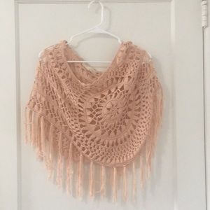 A’Reve pink crochet shawl